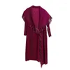 Женские тренчи Miyake, плиссированное дизайнерское свободное пальто с бахромой и шалью, модная эластичная одежда средней длины, осень 2023