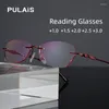 サングラスPulais Rimless Reading Glasses Men and Women's Prescription Anti-Blue Light 1.0 2.0 3.0 4.0ディオプターアイウェア2853