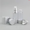 200 x 30ml Transparent Refillable Airless Lotion Pump Bottle With Silver Aluminum Over Cap 1oz Containersgood Iwdek