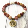 MG0569 8 mm Moonkaite Lotus Mala Yoga Bracelet Fashion Women's Spiritual Bracelet Natural 8 MM Gemstone Balance Yoga Bracelet2390