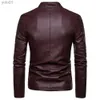 Men's Leather Faux Leather 2023 Hommes vestes en cuir automne hommes veste en cuir PU hommes à la mode nouvelles vestes minces col montant PU Leather JacketL231018