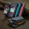 Caseme Premium Leder Kartenhalter Brieftasche Hüllen für Samsung Galaxy S23 Ultra S22 S21 S20 A54 A53 A14 A33 A14 A24 Flip Stand Phone Cover Funda