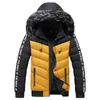 Herren Daunenparkas 2023 Herren Winterjacke Pelzkragen Kapuze Dicke warme Baumwolle Outwear Mann Patchwork Parka und Mäntel Windjacke Herren M5XL 231017