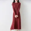 Robes décontractées de base hiver automne Oneck femme 100% laine robe tricotée pour les femmes arrivée longue Style 6 couleurs pulls SY01 231017