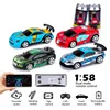 Diecast modelo 1/58 rc carro mini corrida 2.4g de alta velocidade pode tamanho elétrico app controle veículo micro brinquedo presente coleção para meninos g231017