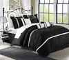 Conjuntos de cama Vermont White 8 Pc Comforter Set King Black 231018