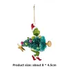 Poupée elfe verte de noël avec chapeau, monstre aux cheveux rouges et verts, pendentif d'arbre de noël, décoration de maison, cadeaux de bonne année, vente en gros