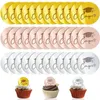 Outils de gâteau 36pcs Graduation Cupcake Toppers Acrylique Disque Rond Miroir Gravé