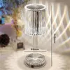 Decorative Objects Figurines Crystal Table Lamp Touch Remote Control Acrylic Night Rechargeable Bedside LED Light Room Lights Home Decoration 231017