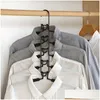 Вешалки Стойки Компактная вешалка для гардероба Mtilayer Органайзер для хранения одежды Пальто Складная опора Подвесная металлическая стойка Крючок для свитера Dhx8J