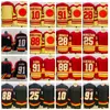 2023 Heritage Classic 91 Nazem Kadri Hockey Jerseys 10 Jonathan Huberdeau 28 Elias Lindholm 25 Jacob Markstrom 88 Andrew Mangiapane Shirts 크림 리버스 레트로 블랙