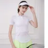 Lu Lu T shirt Yoga sports with tennis t-shirt women's casual polyester fast-drying temperament fashion running short-sleeved Lemonnn