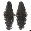 Włosy Maker Modna długie faliste peruki Cosplay Curls Ponytail Claw Clip Kucyk Ogon przedłużenia Mticolor Wig Wig Omorowanie ciepła 7449918 DHWXB