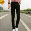 Spring Summer Skinny Jeans Mens Leisure Stretch Feet Pants Tight Black Length Trousers Pencil Pants Men299S