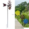 Garden Decorations Garden Decorations 28In Wind Spinner Decorative Lawn Ornament Mill Scpture Metal Windmill For Yard Outdoo Dhgarden Dhhem