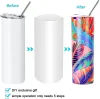 US CA Warehouse 20oz Sublimation Tumbler Blank Stainless Steel Tumbler DIY Tapered Cups Vacuum Insulated 600ml Car Tumbler Coffee Mugs 2-5 Delivery E1018