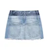 Skirts Denim Mini Skirt Women Fashion Patchwork Design High-waist Short Chic Lady Female Clothing 2023 Spring Summer