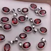 Pendant Necklaces 10PCS Natural Stone Oval Pendants Garnet Citrine Crystal Charms For Choker Jewelry Accessories