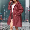 Women's Jackets Windbreaker Zip Up Rain Jacket With Hood Autumn Women Lightweight Long Sleeve Coat Drawstring Raincoat Pockets