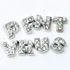 104pcs lot A-Z Crystal Letter Heart Floating Charm for Glass Living Memory Locket Jewelry Findings Components298F