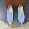 Loro 23s pianas pianas Men casual dress shoes shoes LP loafers summer walk flats soft suede leather low top slip on rubber sole handmade shoe with box 38-46 YJHF