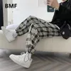 Herenbroeken Koreaanse stijl losse trekkoord geruite plus size Kpop kleding 2021 Ulzzang mode joggers herenkleding casual sweat313t