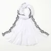 Ethnic Clothing Lace Edge Pearl Chiffon Scarf Women's Long Pashmina Shawl Wrap Casual Monochrome Headband