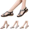 Sandalen Damenschuhe Dicke Sohlen mit Diamant-Bohemian-Stil