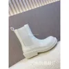 Botega Designer Boot Botteega Venetas Stivali Donna Autunno Versatile 2023 Bianco Breve suola spessa Chelsea Vera pelle Martin Donna