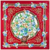 Scarves 130CM Peony Floral Print Silk Scarf Women Big Bandana Neckerchief Female Hijab Square Foulards Shawl Sjaal