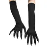 Fem fingrar handskar coola halloween handskar lång spöke klädklänning handskar fashionabla röda långa naglar cosplay halloween roliga handskar a529 231017