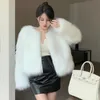 Femmes fourrure fausse MEXZT mode Harajuku manteau femmes hiver coréen mince veste en cuir femme décontracté couleur naturelle point ouvert 231017