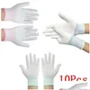 Cleaning Gloves 5Pair Antistatic Anti Static Esd Electronic Working Pu Coated Palm Finger Pc Antiskid For Protection 230809 Drop Del Dhos2