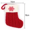 Christmas Socks Knitting Snowflake Letter Stocking Christmas Decoration For Home Xmas Tree Ornament Gifts W23-394