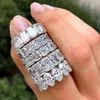 Luster Gra Bridal Custom 925 Silver 5mm 3ct Oval Emerald Pear Heart Cut Moissanite Engagement Eternity Band Ring for Wedding