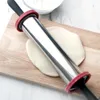 Rolling Pins Pastry Boards Adjustable Rolling Pin Stainless Steel Rolling Pin Dough Roller with 3 Removable Thickness Rings No-Stick Roller for Pizza Pasta 231018