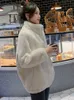 Womens Fur Faux Winter Coat Women Imitation Mink Velvet Standing Collar For Warmth Solid Color Loose Warm 231017