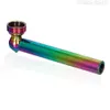 95mm coloré mini pipe à fumer crâne type droit pipes à tabac en métal articles de nouveauté cadeau broyeur outils de fumée ensemble pour herbes sèches blister paquets boîte arc-en-ciel nouveau