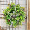 Dekorativa blommor Daisy Lavender Wreath Wildflower Spring Summer Artificial Silk för ytterdörren Hemvägg hängande bröllopssemester