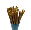 20cm herbruikbare bamboe rietjes Eco-vriendelijke handgemaakte natuurlijke rietje gele kleur