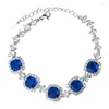 Bracelets de charme SpringLady Charms 8 8mm Emerald Ruby Sapphire pour femmes Vintage Gemstone Cocktail Party Fine Bijoux Anniversaire Cadeau
