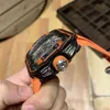 RicharsMilles Uhren Herren Luxus Mechanik Armbanduhr Business Freizeit Rm11-03 Multifunktions-Automatikmaschine Orange Kohlefaserband Watc