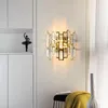 Lámparas de pared Decoración Nórdico Moderno Cobre Lujo Led Arte Araña Lámpara colgante Luz Habitación Cristal Creativo Estudio Escalera Decorativa