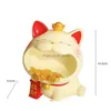 Dekorativa objekt Figurer Dekorativa objekt Figurer Maneki Neko Candy Box Lucky Cat Fortune Storage Tray Snack Jar B Dhgarden Dh2sa