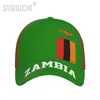 Bollmössor unisex zambia flagga vuxen baseball mössa patriotisk hatt för fotboll fans män kvinnor