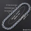 hip hop Blue White Cubic Zirconia Paved Iced Out Cuban Chokers Necklaces Luxury Bling CZ Link Chain for Men women Jewelry Gift256x