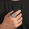 Anello rapper hiphop per uomo Nuova moda Hip Hop Full Bling CZ Anello dollaro ghiacciato Gioielli con diamanti ghiacciati da uomo