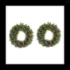 Kwiaty dekoracyjne świąteczne wieniec sosna igła czerwone okno owocowe drzwi przednie wiszące 30 cm