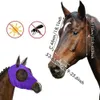 Small Animal Supplies 1PC Horse Fly Masks Anti Mosquito Elastic Mesh Face Shields Washable Head Cover Outdoor Riding Equestrian Equipment 231017