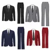 Ternos masculinos elegantes, terno de negócios com toque de pele, conjunto de calças blazer, comprimento do tornozelo, casual, duas peças, quente